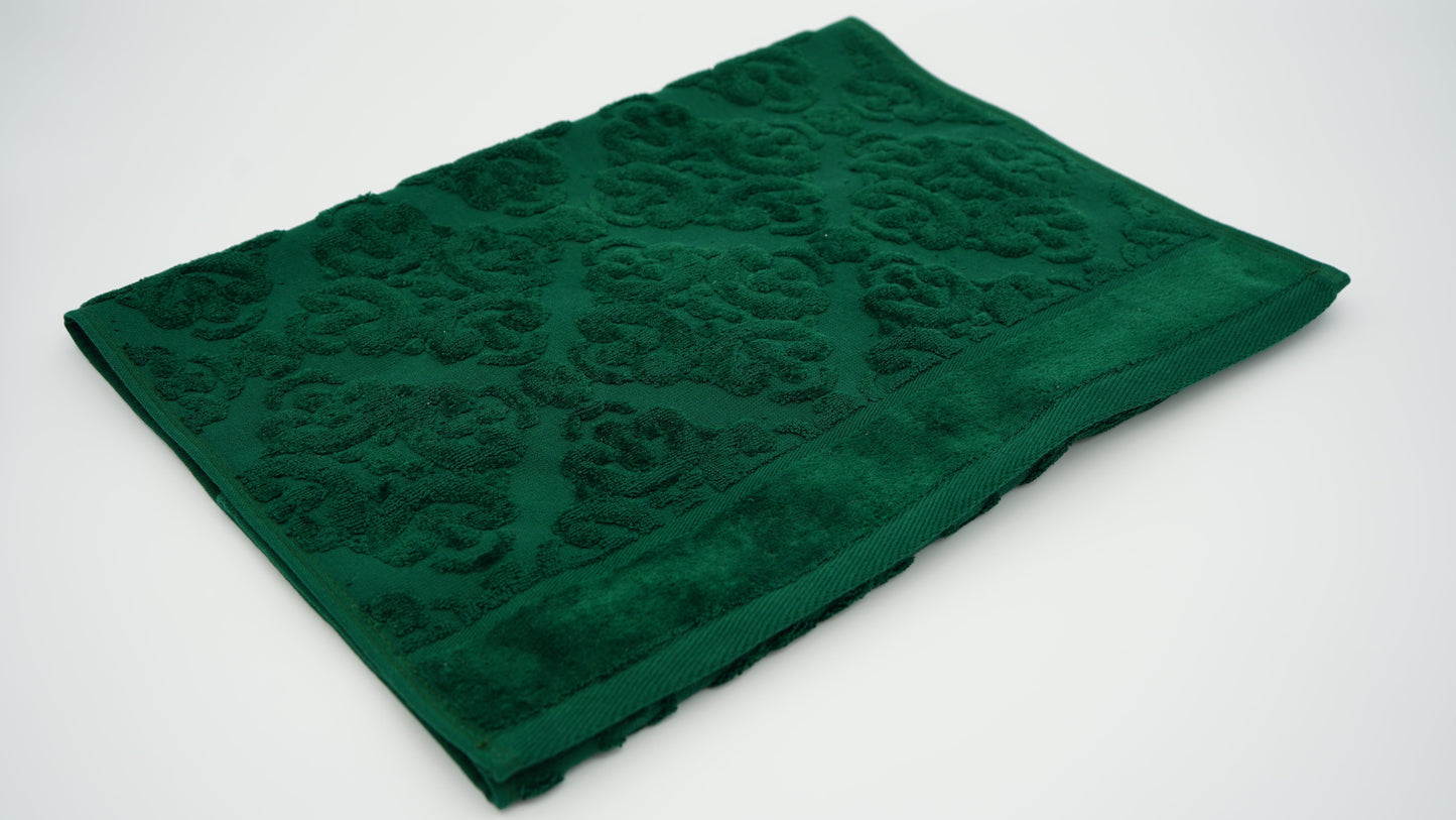 Emerald Green Damask Jacquard Towel