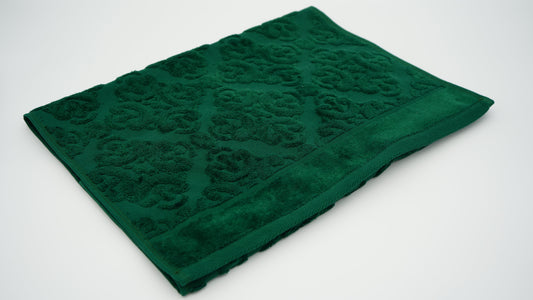 Emerald Green Damask Jacquard Towel