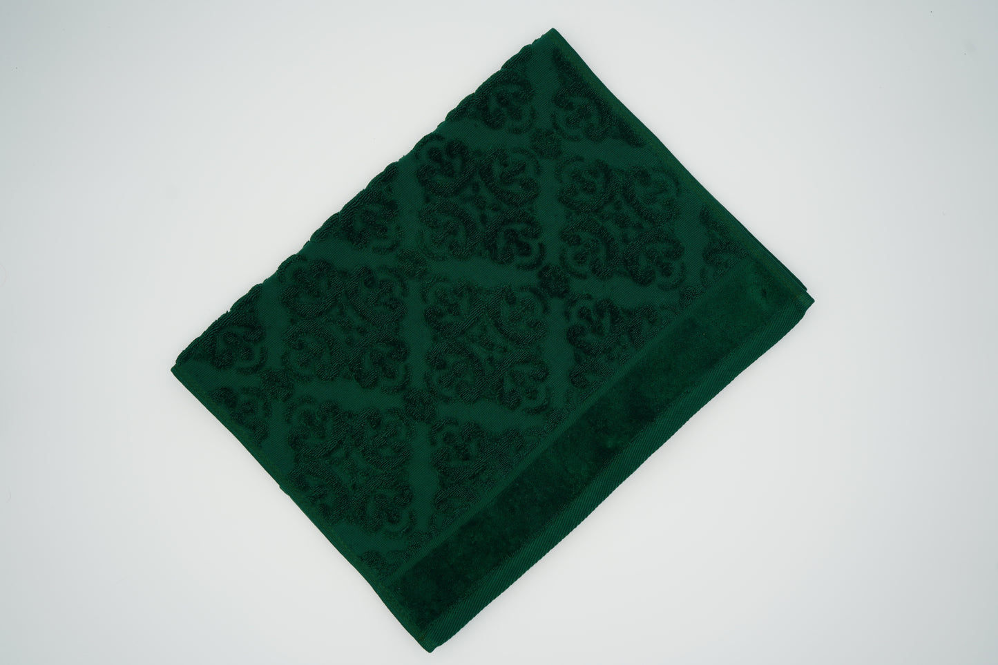 Emerald Green Damask Jacquard Towel