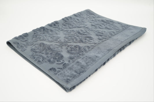 Charcoal Grey Damask Jacquard Towel – 70 × 140 cm