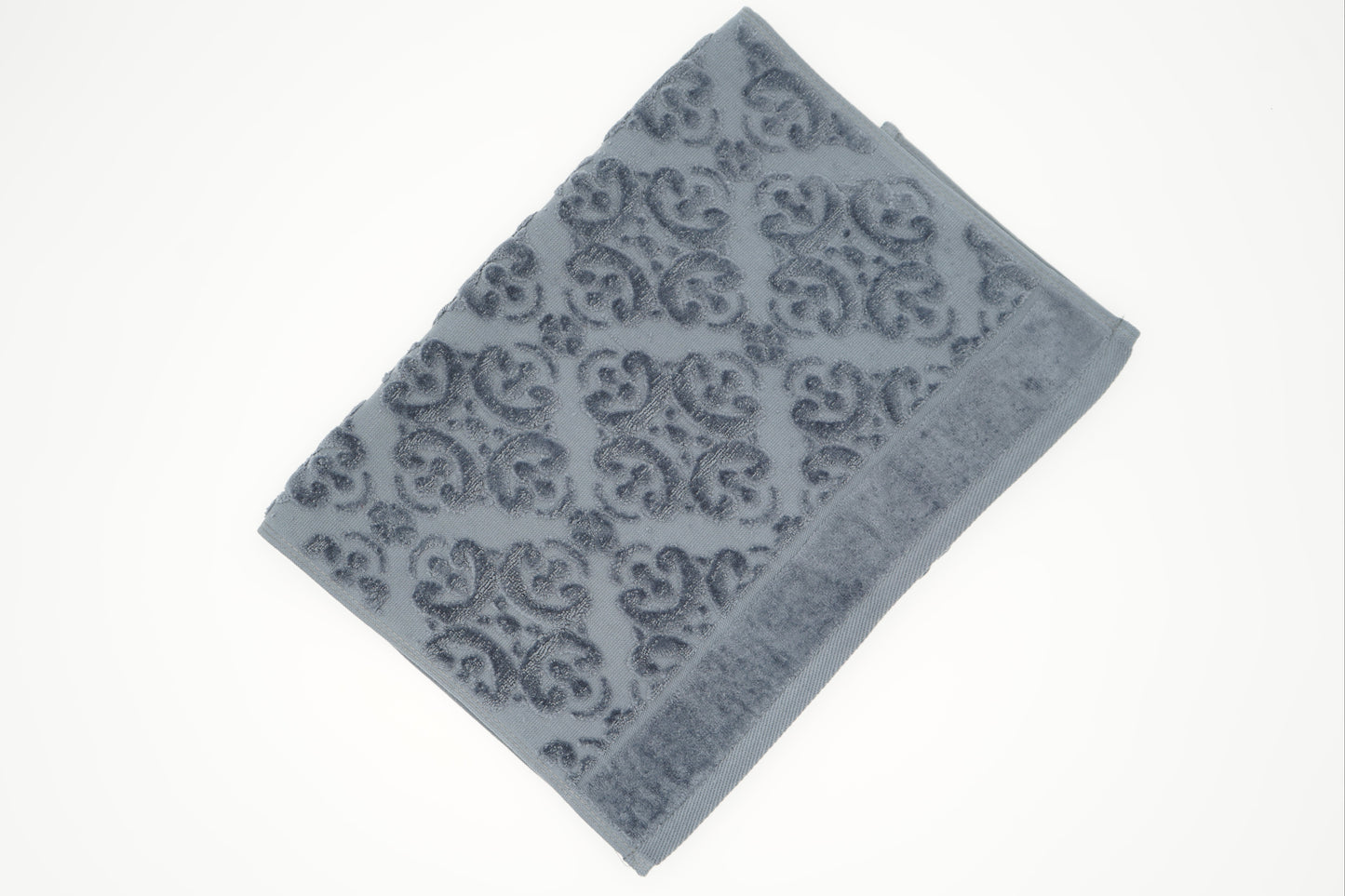 Charcoal Grey Damask Jacquard Towel – 70 × 140 cm