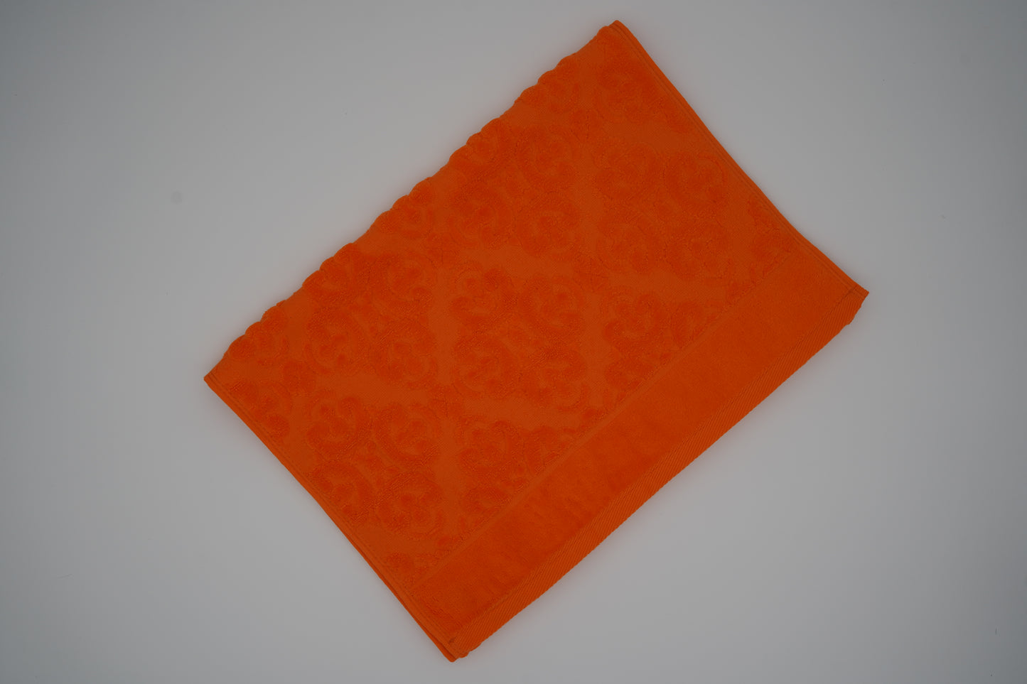 Vibrant Orange Damask Jacquard Towel – 70 × 140 cm